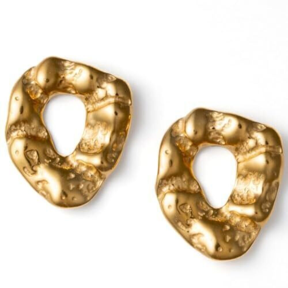 8119 Large Chunky Gold Trendy Earring 18K Gold Stainless Steel